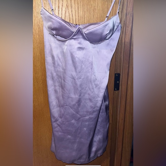 SOLD OUT - Oh Polly Satin Mini Dress Lilac - Picture 3 of 3